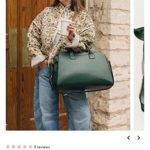 Poppy & Peonies Forest Green Travel Bag